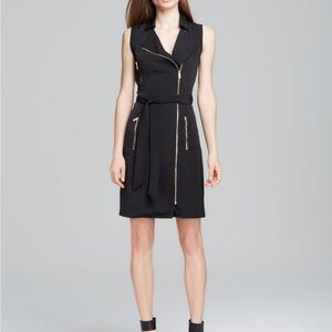 Calvin Klein Black Midi Dress with Gold Accents
